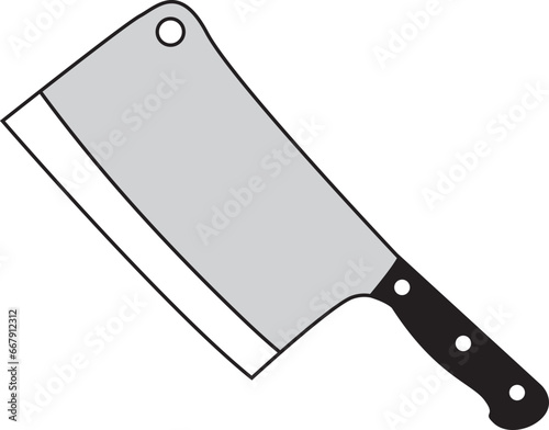 A cleaver, Kitchen butcher knife icon.