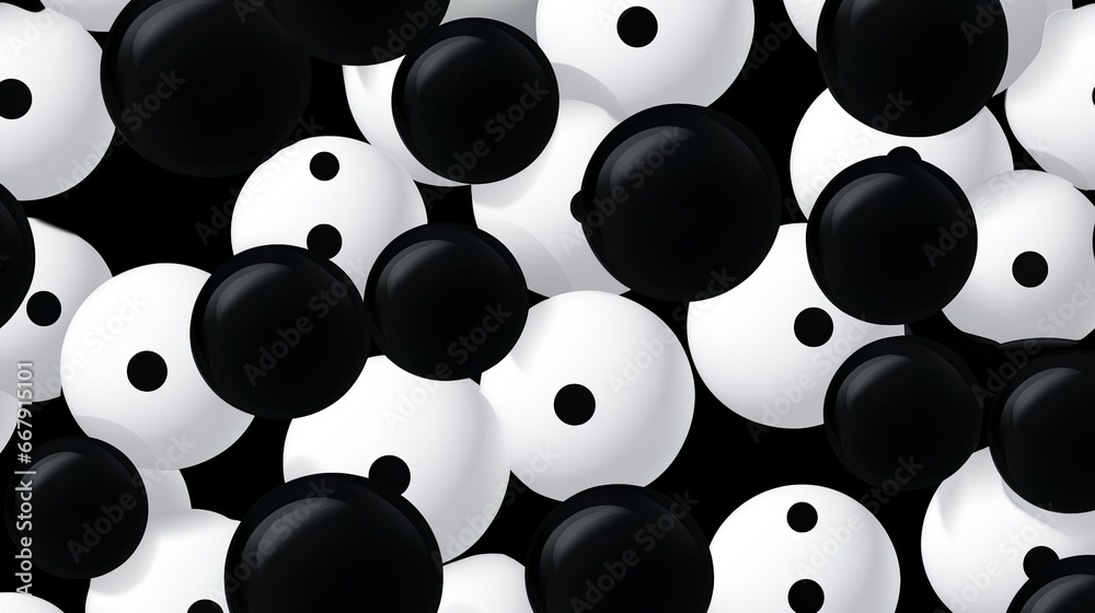 Vibrant Circles: Playful Black and White Polka Dot Wallpaper Vibrant Circles: Playful Black and White Polka Dot Wallpaper