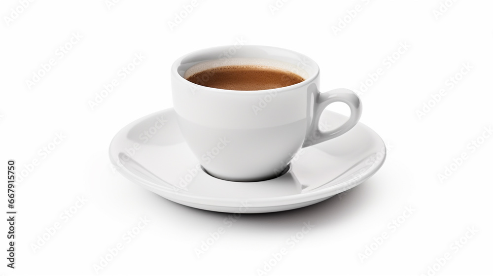 cup of hot aromatic espresso coffee on white background. Cup of coffee on white. generative ai cup of hot aromatic espresso coffee on white background. Cup of coffee on white. generative ai