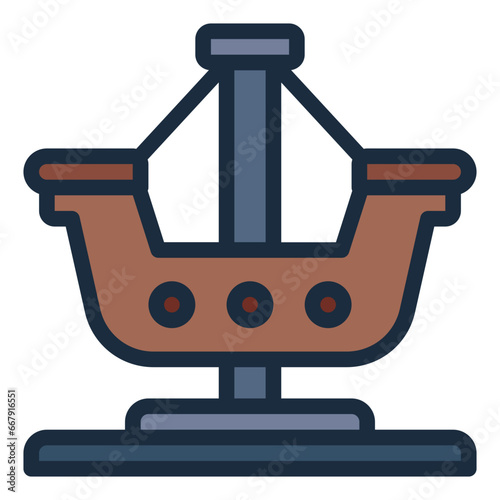 Swinging Boat filled line icon
