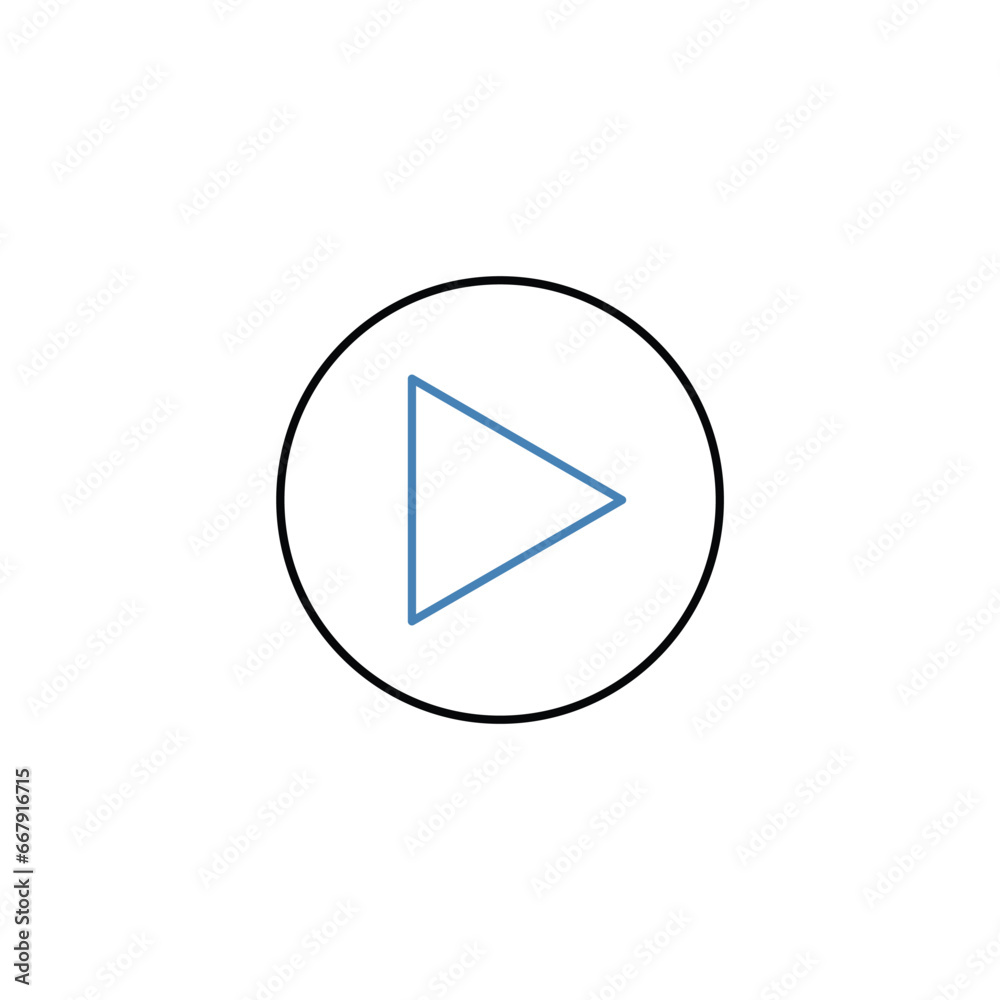 Play button concept line icon. Simple element illustration.Play button concept outline symbol design. Play button concept line icon. Simple element illustration.Play button concept outline symbol design.