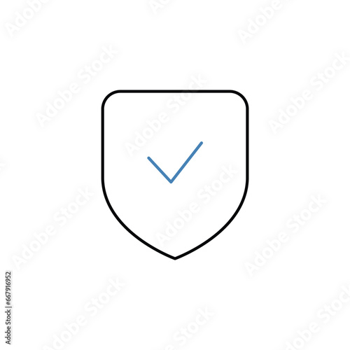 Shield concept line icon. Simple element illustration.Shield concept outline symbol design.