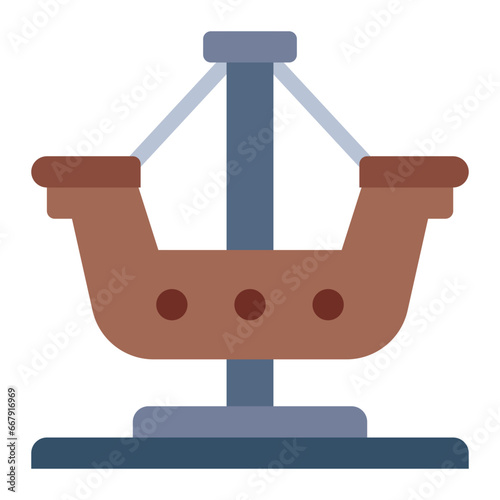 Swinging Boat flat icon