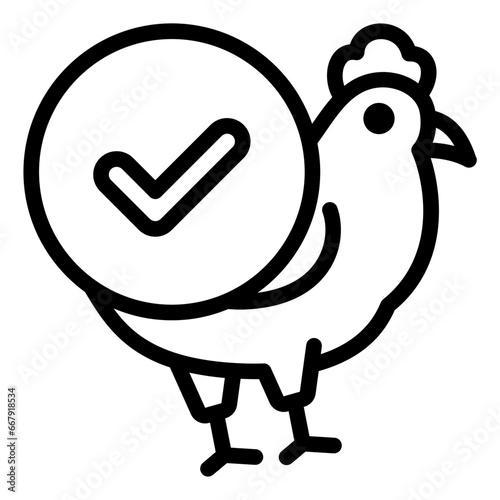Healthy Chicken black outline icon
