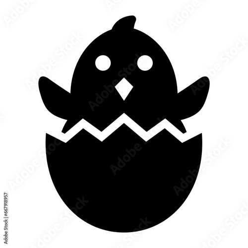 Chick black solid glyph icon