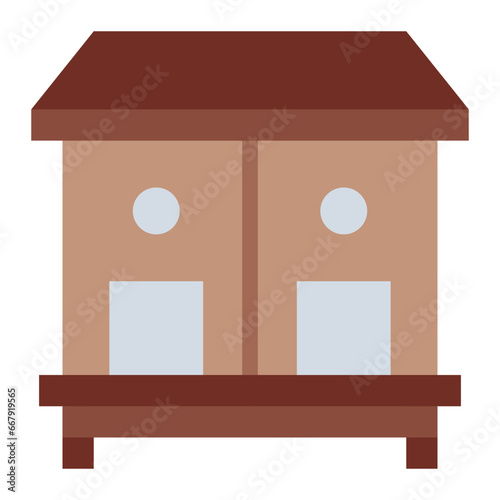 Chicken Coop color flat icon