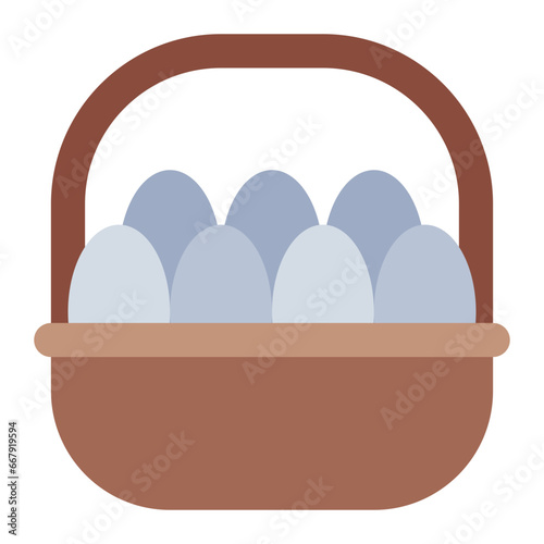 Eggs Basket color flat icon