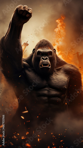 The Ferocious Fury of an Angry Gorilla Conveying Profound Messages through Roaring Disapproval and Thought-Provoking Gestures