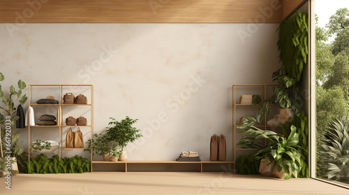 Captivating Aesthetic Harmony, A Tranquil Journey Through Nature's Elegance in Store Decor with Leaves
