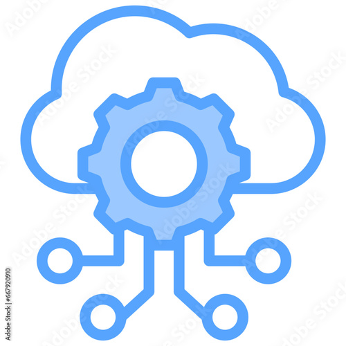 Virtualization Blue Icon