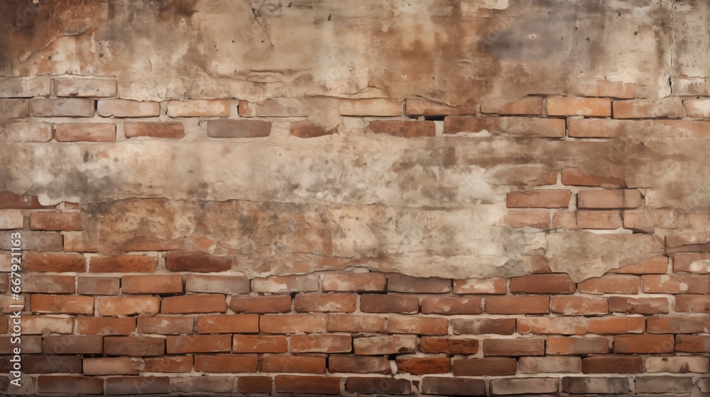 Obraz premium Weathered brick facade texture background.