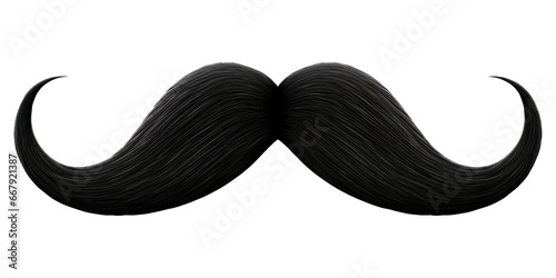 Black moustache isolated on isolated background generative ai