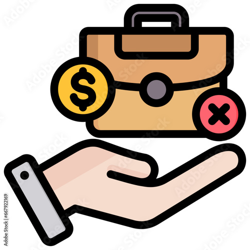 Severance Pay Outline Color Icon