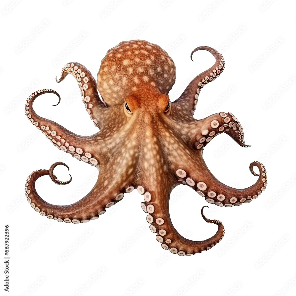 Obraz premium octupus isolated on transparent background,generative ai