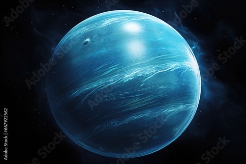 Planet Neptune in a black background photo