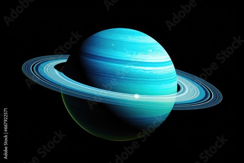 Planet Uranus in a black background