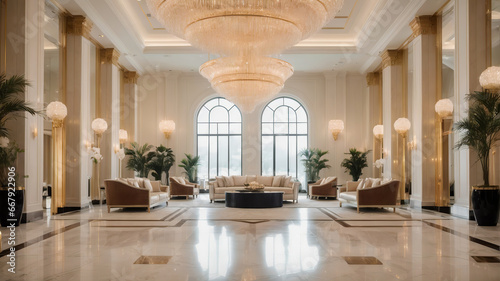 The lobby of a 5-star hotel
