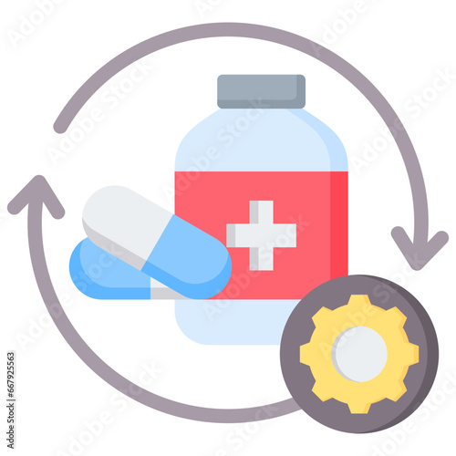 Hospital Pharmacy Management Flat Icon