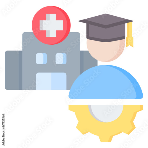 Master Of Hospital Management Flat Icon