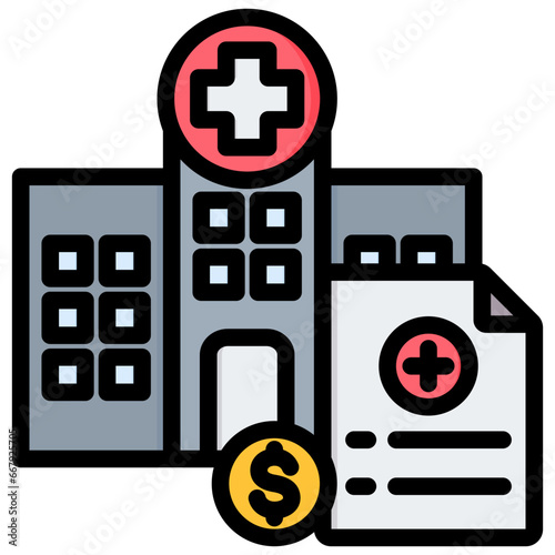 Hospital Budgeting Outline Color Icon