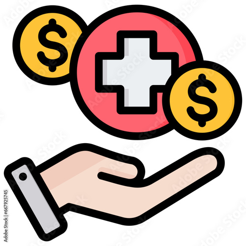 Healthcare Cost Outline Color Icon