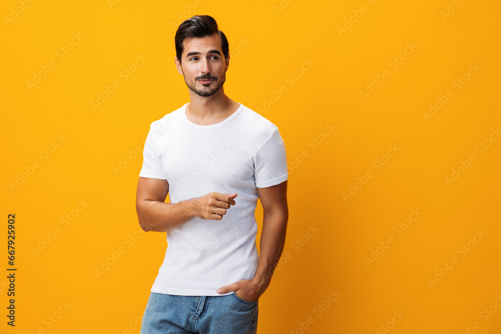 Man shirt template casual copy studio lifestyle t-shirt white space portrait clothing mockup Man shirt template casual copy studio lifestyle t-shirt white space portrait clothing mockup