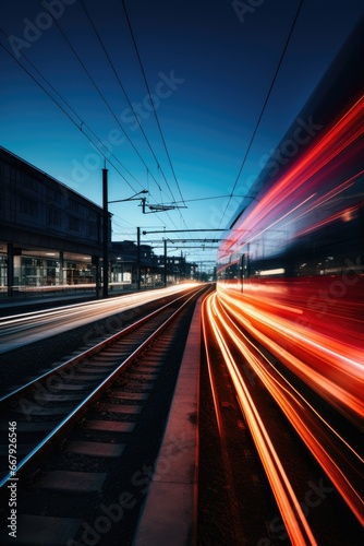 A train is passing by. Long...