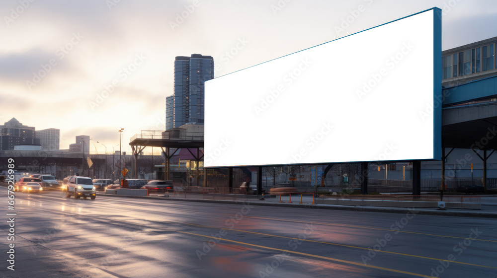 Obraz premium Large billboards strategically placed in high traffic urban areas