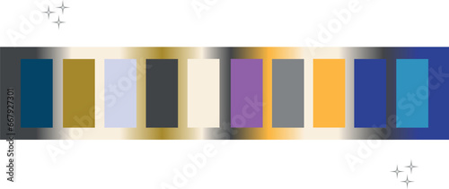 Colour world trends palettes collection 202324, vector colour swatches. Luxury color palette set with bright gradient background. Premium concept design. 