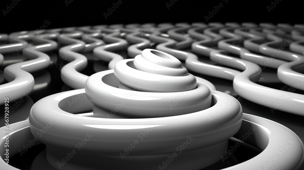 Fototapeta premium Realistic Render art work with black and white (UHD Wallpaper)
