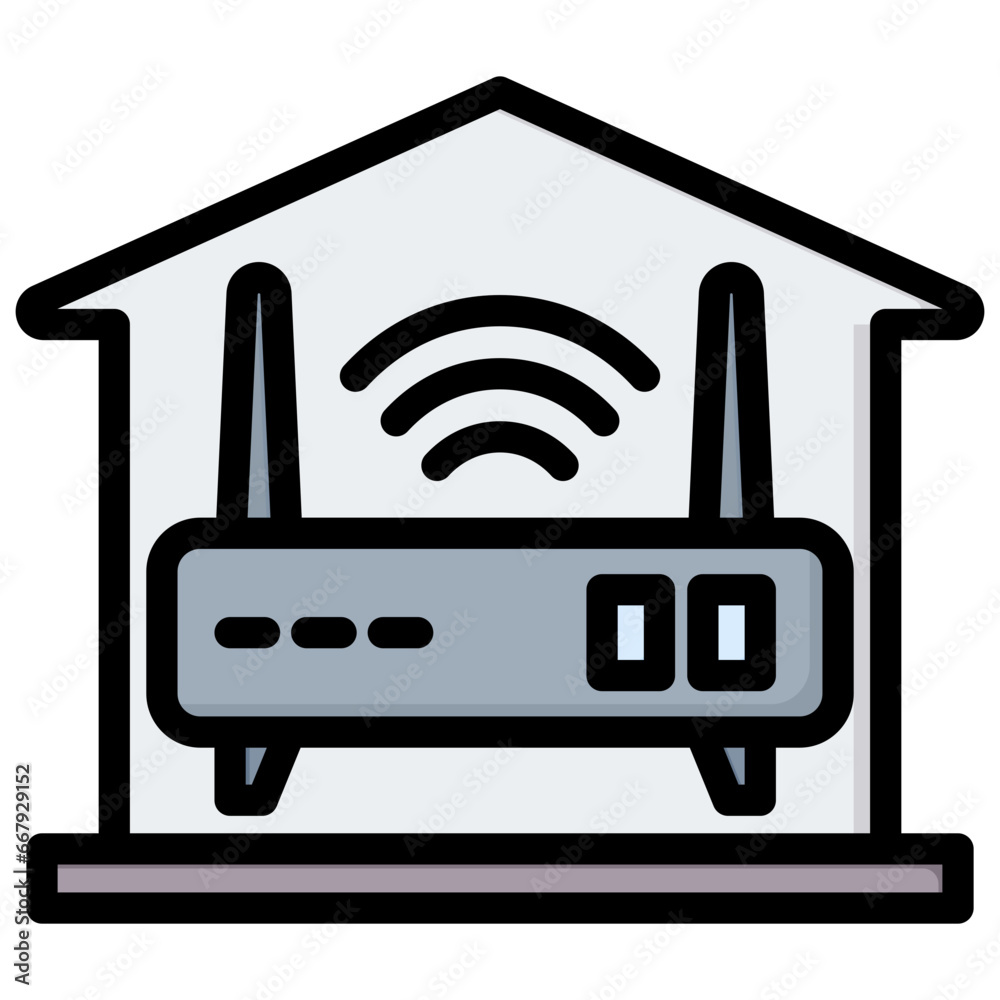 Broadband Outline Color Icon