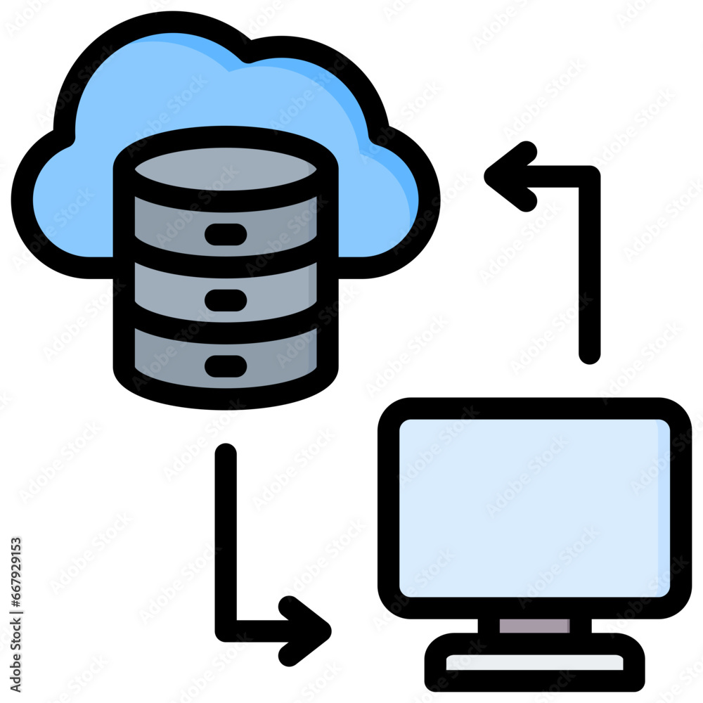 Transmits Data Outline Color Icon Transmits Data Outline Color Icon