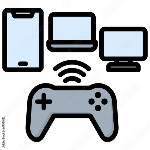 Online Game Outline Color Icon