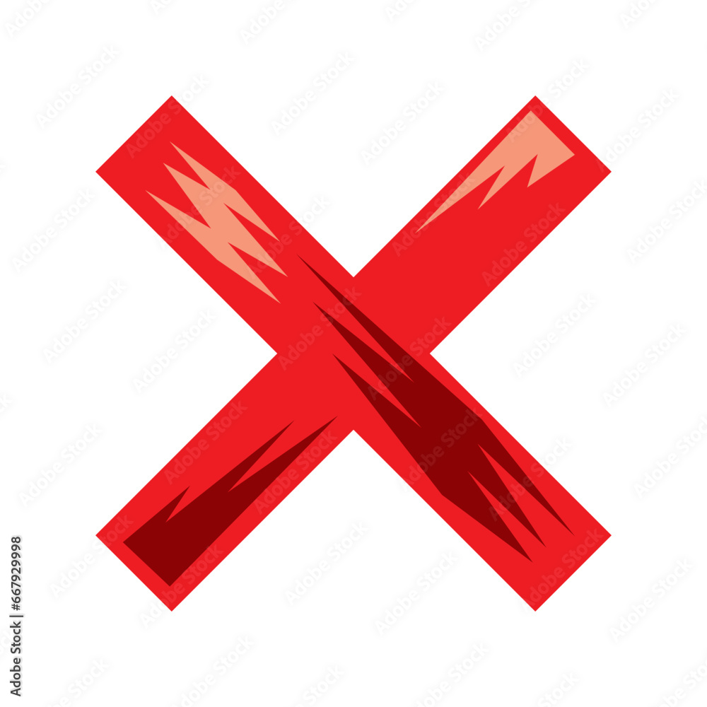 Obraz premium シンプルなデザインのバツマークのイラスト