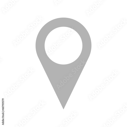 Gray Location Pointer Pin or You Are Here Marker Hotspot Symbol Sign Icon. Vector Image.	
