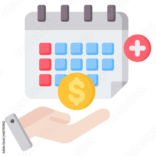 Longterm Debt Flat Icon