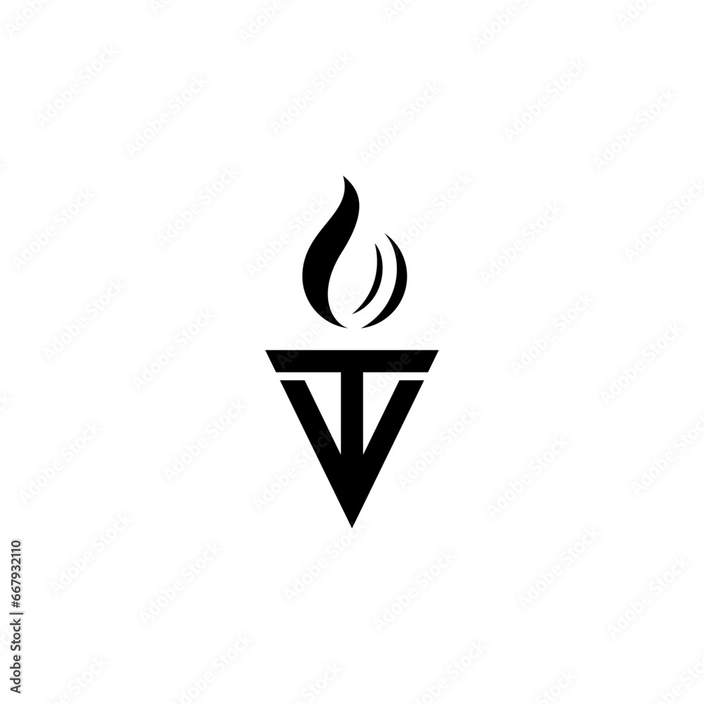 torch symbol vector logo design torch symbol vector logo design