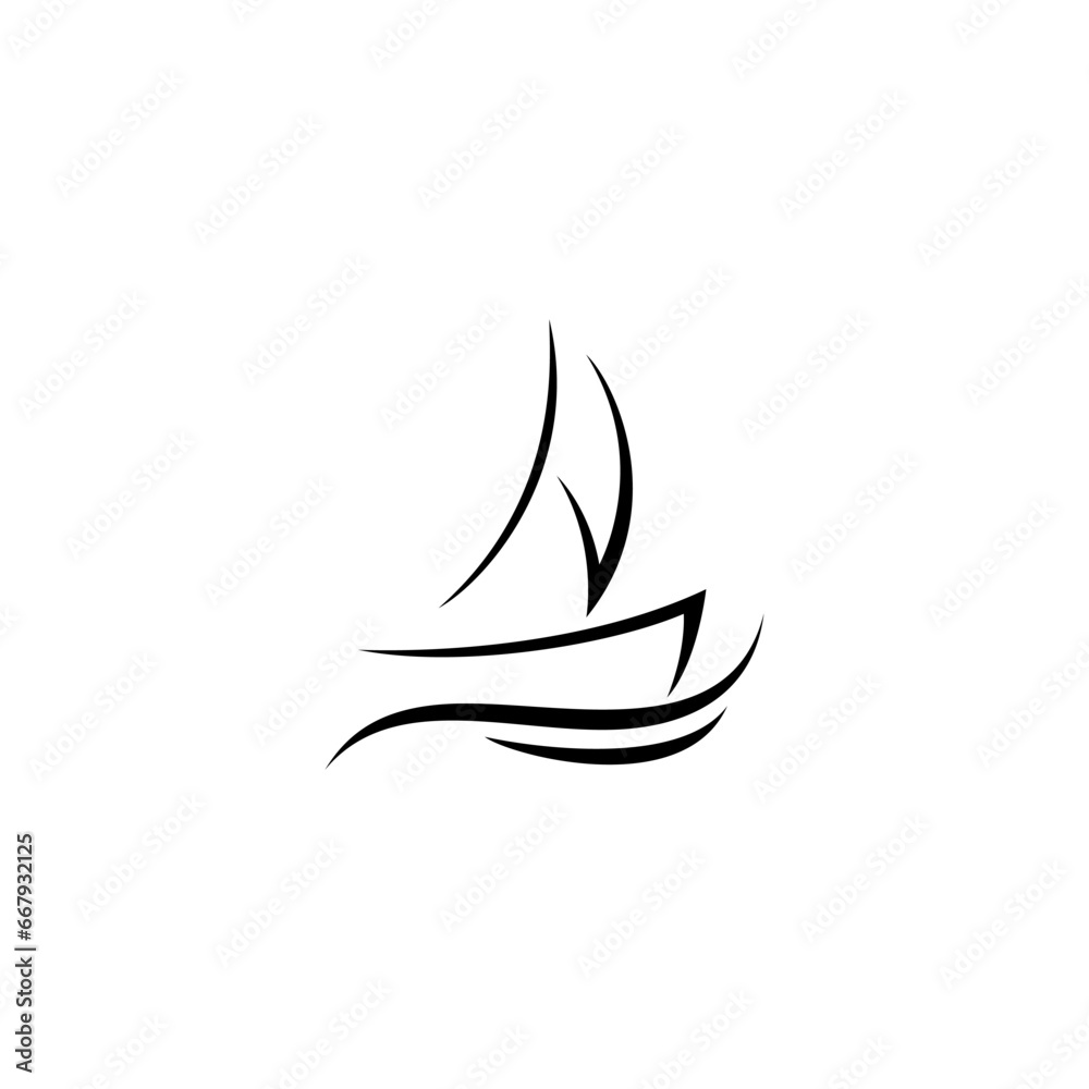 Obraz premium abstract sailing ship logo vector design