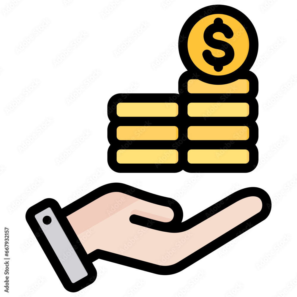 Economic Value Outline Color Icon Economic Value Outline Color Icon