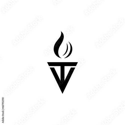 torch symbol vector logo design
