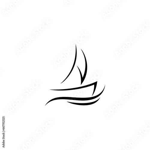 abstract sailing ship logo vector design © Amelia