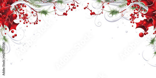 Christmas frame border in watercolor with copy space