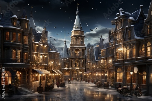 Christmas Town Landscape © Aurora Blaze