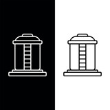 Water Tank Icon Vector, Black and White Background Design