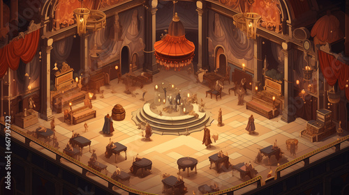 Isometric View of a Monster Ball: Elegant Monsters' Night Out