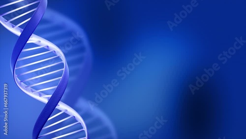 4K 3D DNA animation on blue background