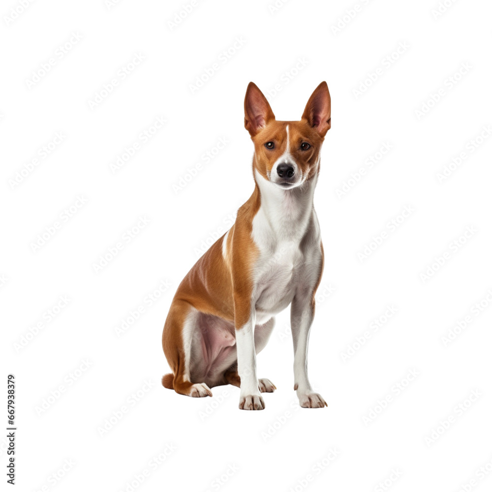 Basenji dog breed isolated no background