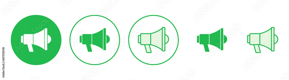 Megaphone icon set. Loudspeaker icon vector. Megaphone icon set. Loudspeaker icon vector.