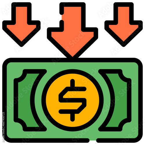 Down Money Icon