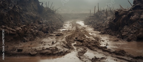 Muddy road photo